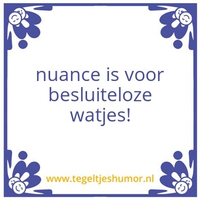 Tegeltje: nuance