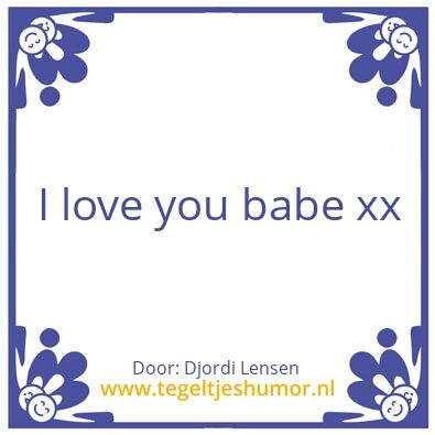 Tegeltje: I love you