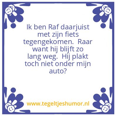 Tegeltje: onderweg
