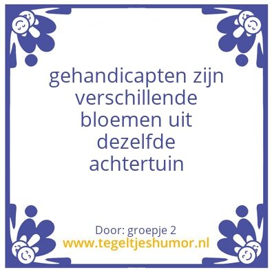 Tegeltje: gehandicapten