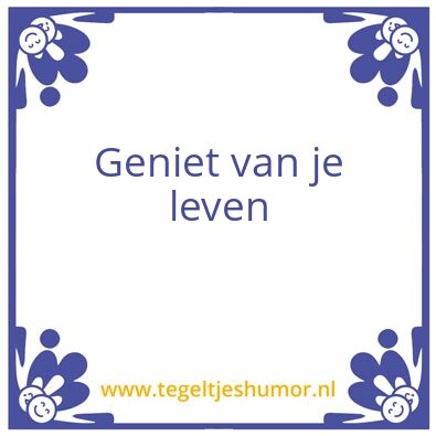 Tegeltje: Geniet van je leven