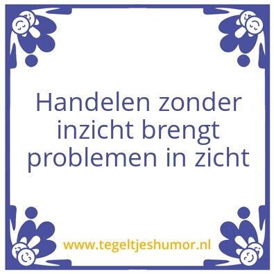 Tegeltje: zonder inzicht