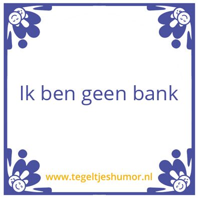Tegeltje: Bank
