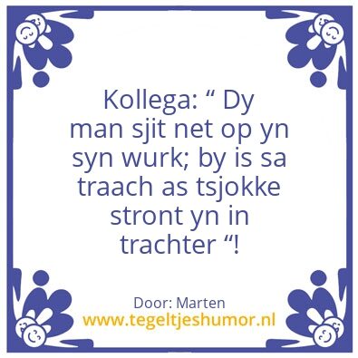 Tegeltje: Traach