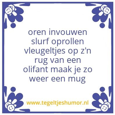 Tegeltje: olifant