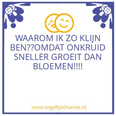 Tegeltje: KLEIN ZIJN