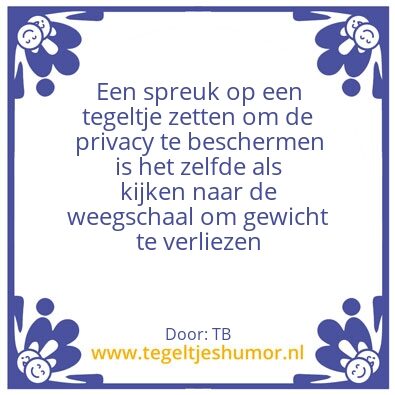 Tegeltje: privacy