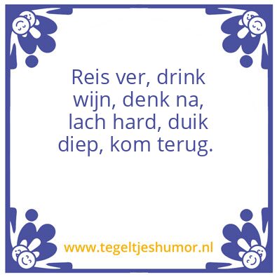 Tegeltje: Reis ver