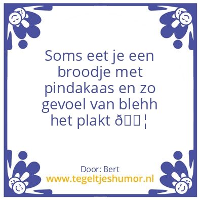 Tegeltje: Pindakaas