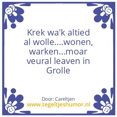 Tegeltje: Grolse wind.