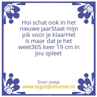 Tegeltje: Nieuwjaarswens