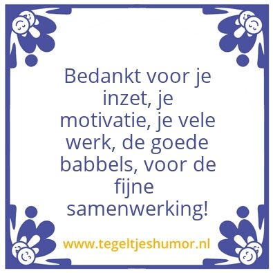 Tegeltje: Bedankt