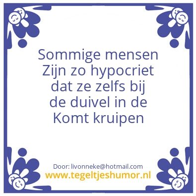 Tegeltje: Hypocriet