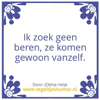 Tegeltje: Beren op de weg