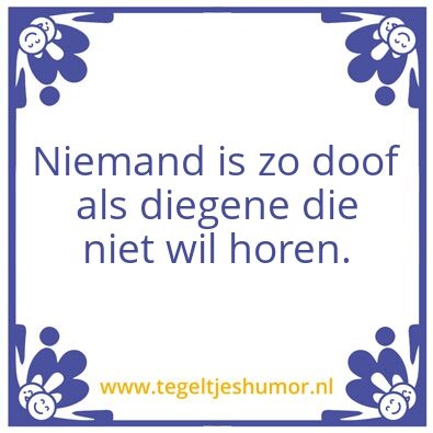 Tegeltje: Doof