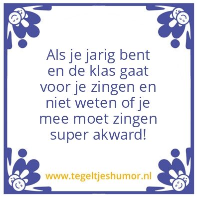 Tegeltje: Jarig