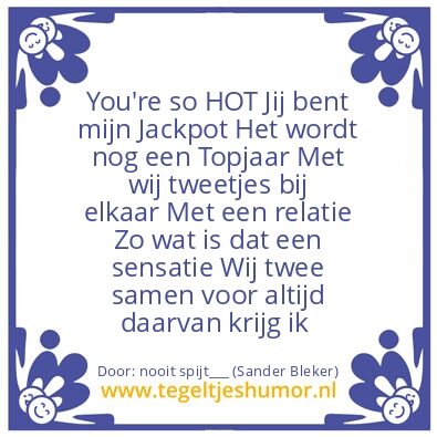 Tegeltje: voor Sanne Loykens