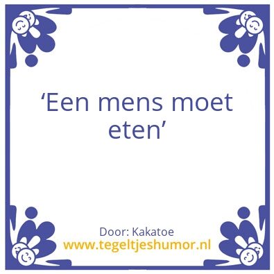 Tegeltje: Eten