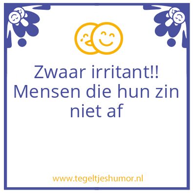 Tegeltje: Niet af