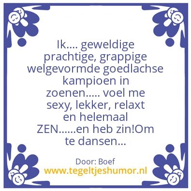 Tegeltje: Ik