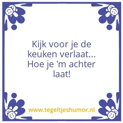Tegeltje: Keuken
