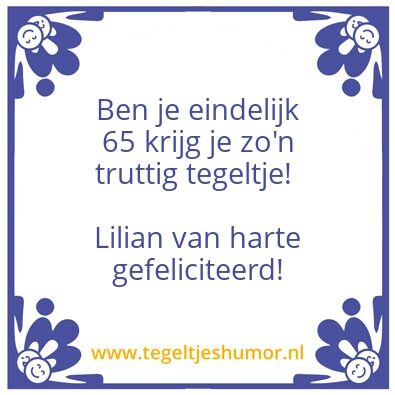 Tegeltje: Lilian 65