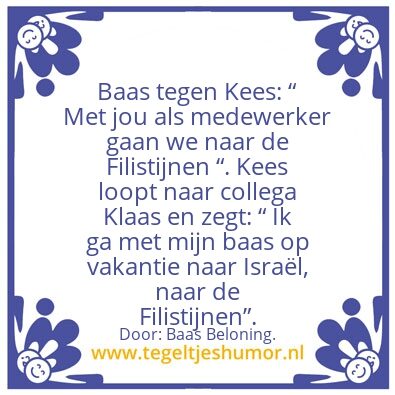 Tegeltje: Naar de Filistijnen