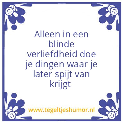 Tegeltje: Verliefdheid