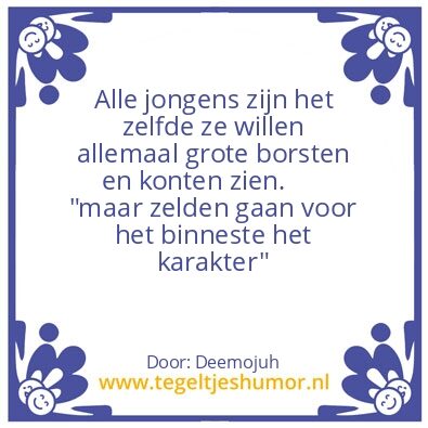 Tegeltje: JongensðŸ˜‚