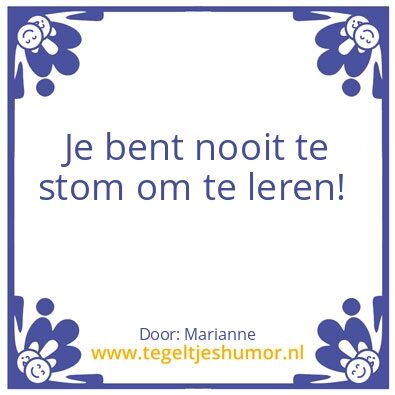 Tegeltje: leren