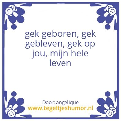 Tegeltje: voor me mannetje