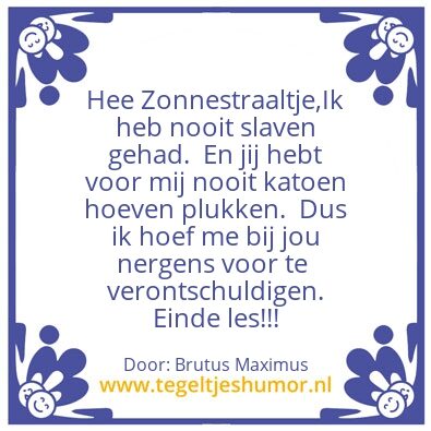 Tegeltje: Zonnestraaltje