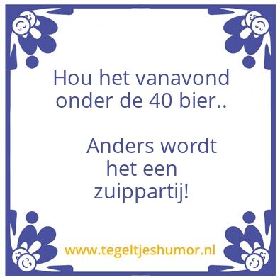 Tegeltje: Zuippartij