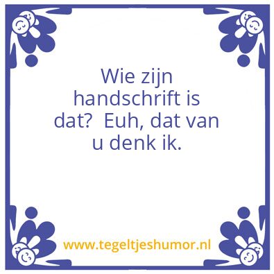 Tegeltje: handschrift