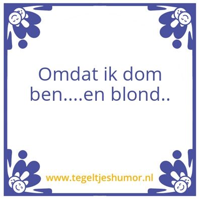 Tegeltje: Blond