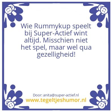 Tegeltje: Winnen doe je met Rummycub