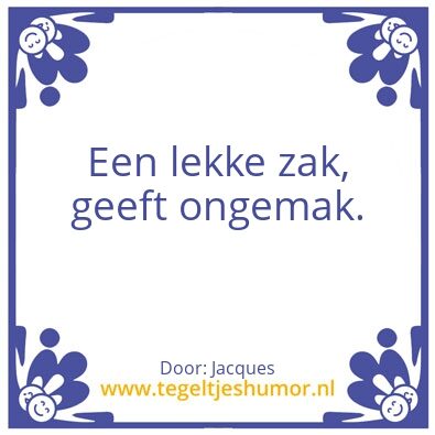 Tegeltje: Zak
