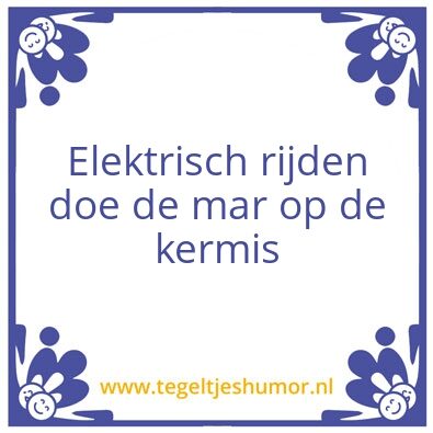 Tegeltje: Elektrisch rijden