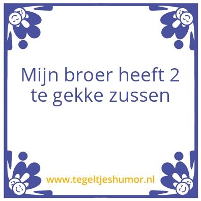 Tegeltje: broer/zussendag