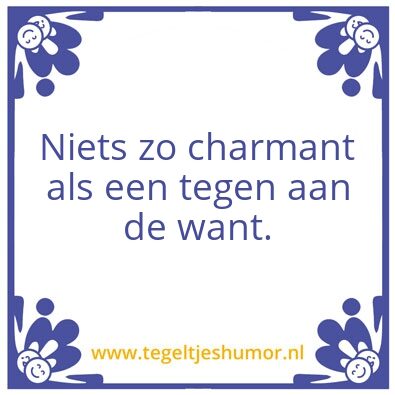 Tegeltje: Charmant