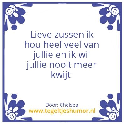 Tegeltje: Zussen liefde