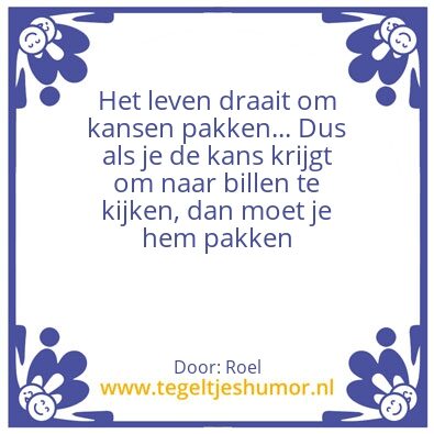 Tegeltje: Kansen pakken