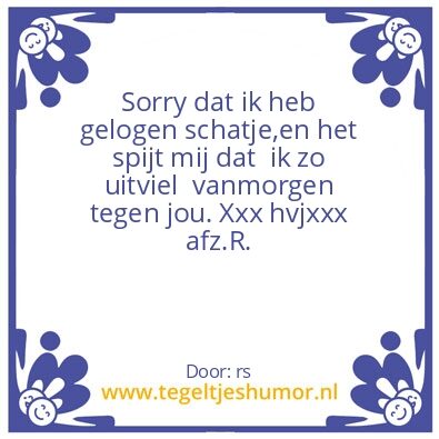 Tegeltje: schatje