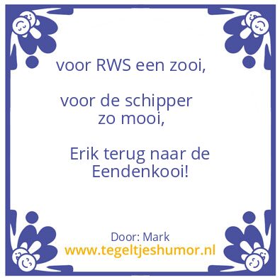 Tegeltje: Erik met pensioen