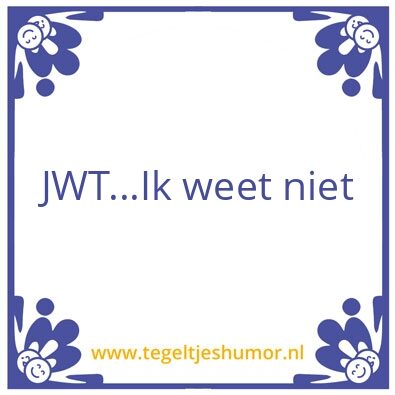 Tegeltje: JWT