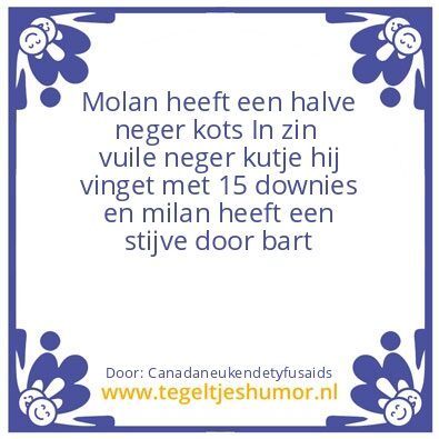 Tegeltje: Kak tyfus aids neger