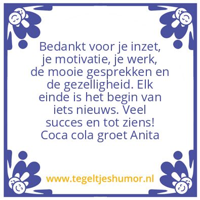 Tegeltje: Afscheid