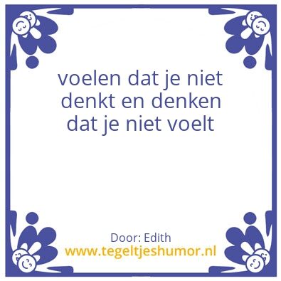 Tegeltje: gevoel