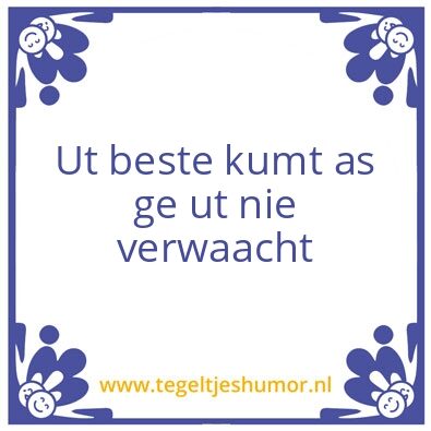 Tegeltje: Verwaacht