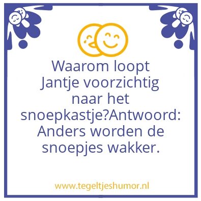 Tegeltje: Snoepkastje